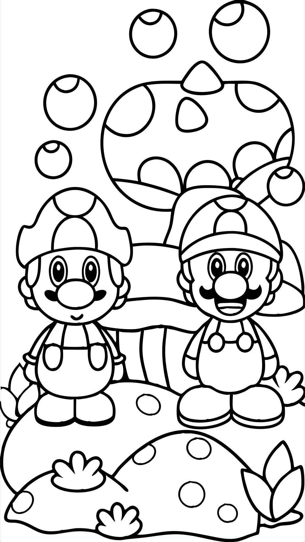 mario bros color pages